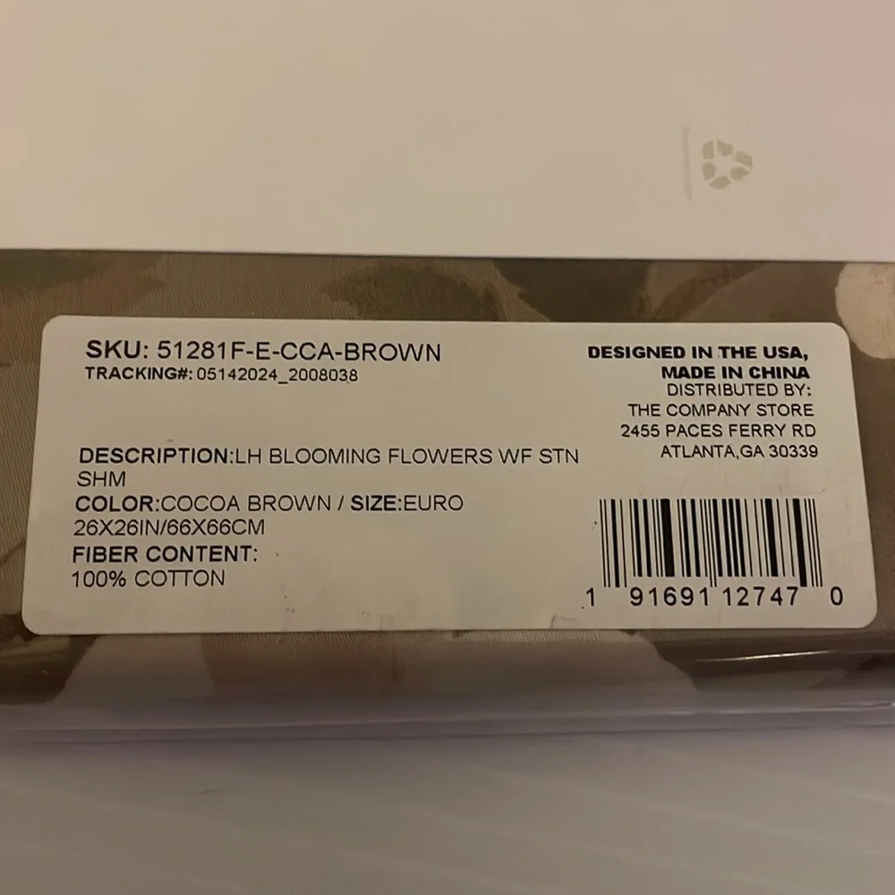 The Company Store Blooming Flowers Premium Sateen Rev Sham Cocoa Brown Euro